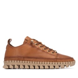 ZAPATILLA PIEL PLANO CAMEL