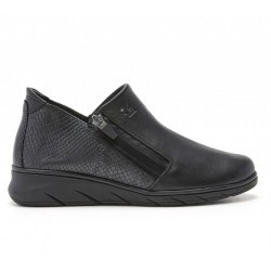 BOTIN PIEL COMBINADA NEGRO