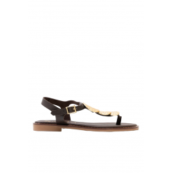 SANDALIAS PIEL ELISA MARRON