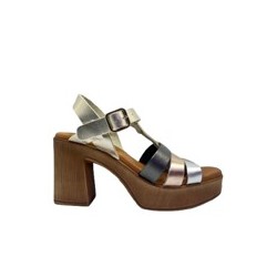SANDALIAS PIEL METAL PLATINO