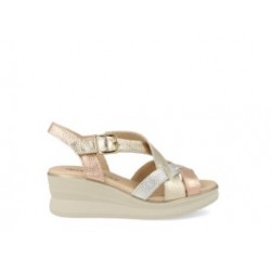 SANDALIAS PIEL TIRAS GOLD...