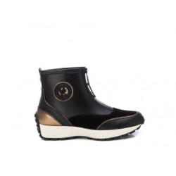 BOTIN PIEL CREMALLERA NEGRO