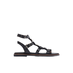 SANDALIAS PLANAS OLIMPIA NEGRO